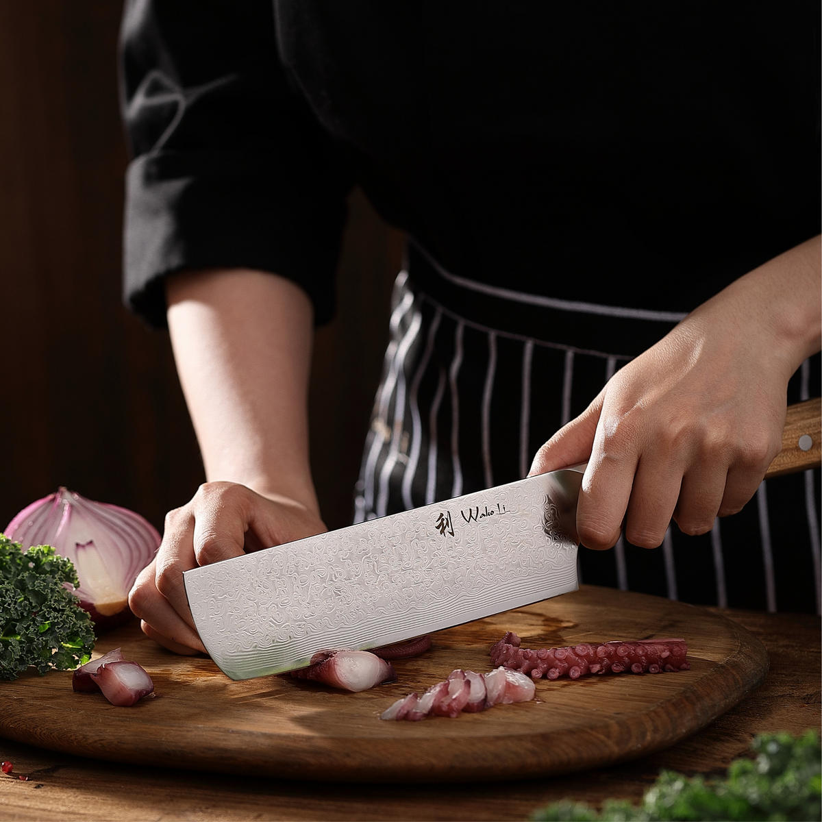 NAKIRIMESSER 17,5 cm - Braun, Metall (31cm) - Wakoli