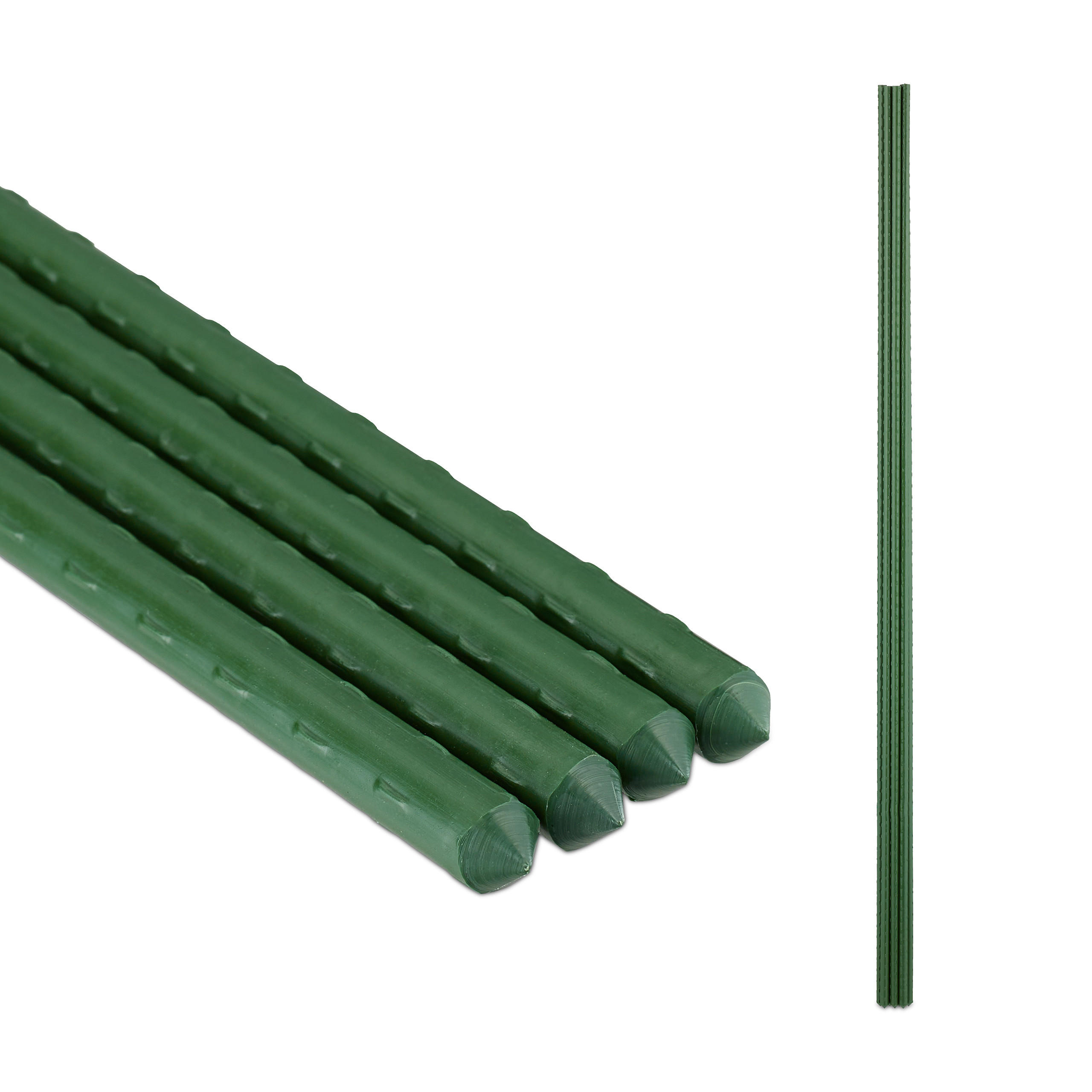 Relaxdays TYČ Opěrná tmavě zelená 10dílná-sada 120 cm