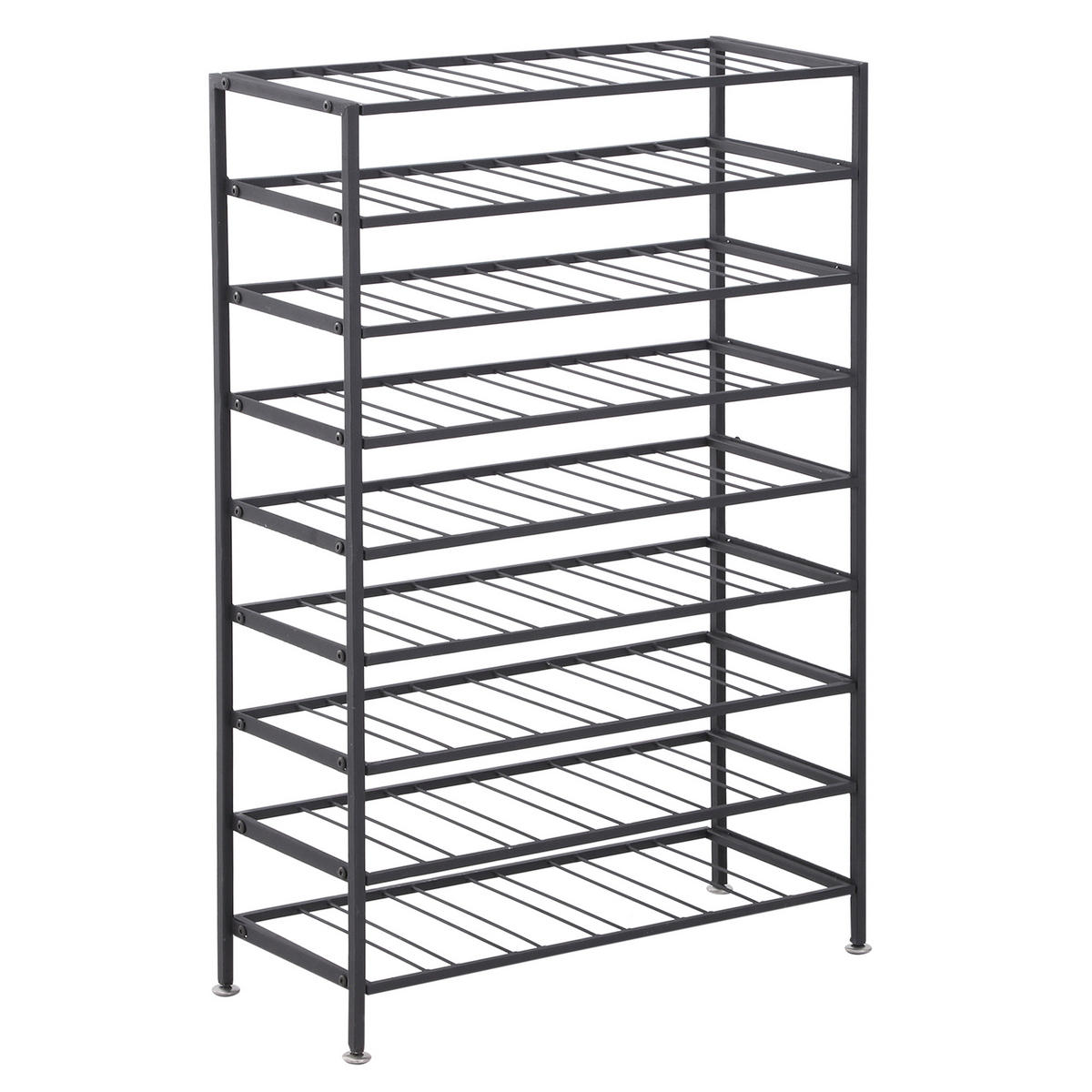 WEINREGAL, 54 Flaschen, schwarzes Metall, 63x25x91cm - Multicolor, Metall (63/91/25cm) - FORIOUS