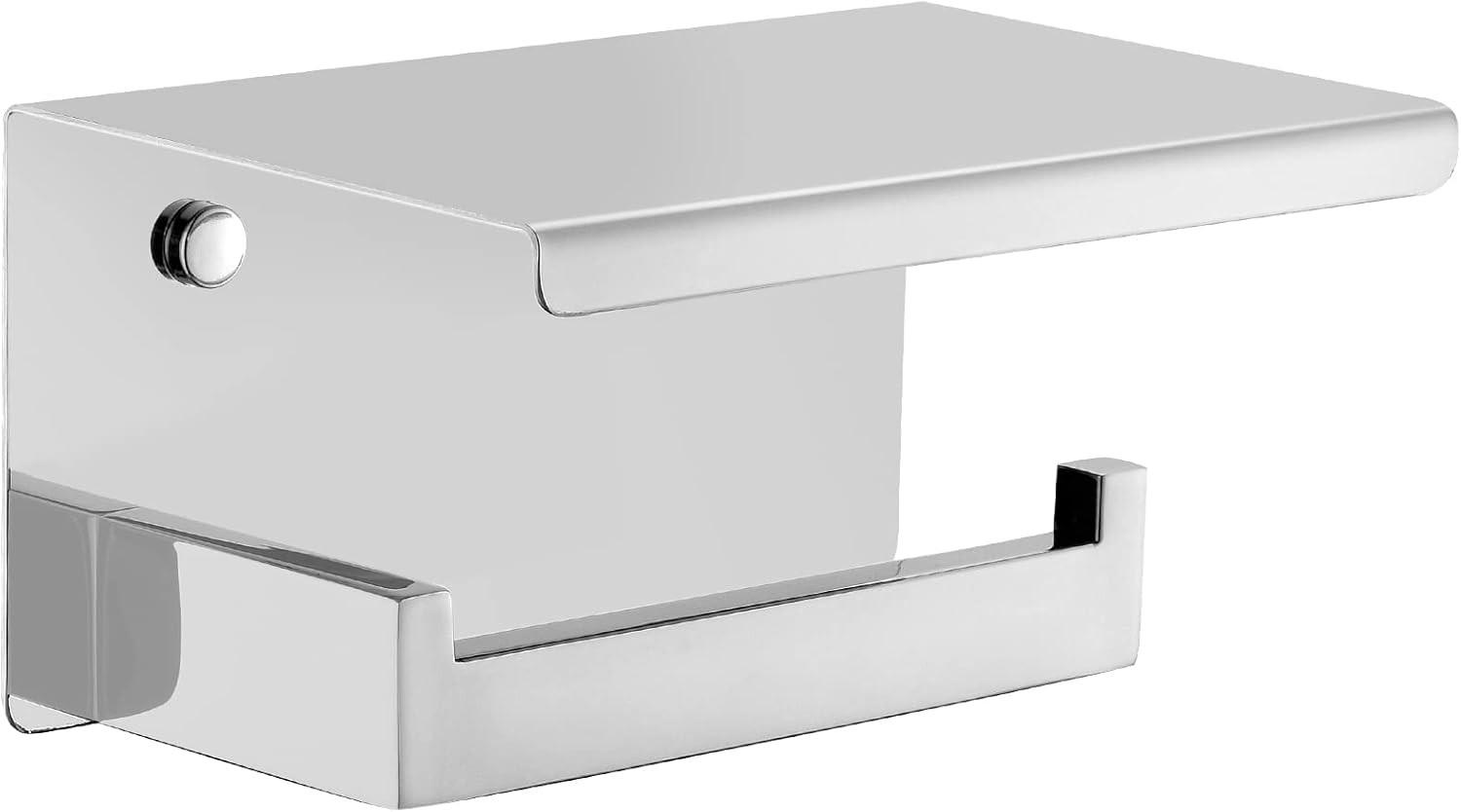 TOILETTENPAPIERHALTER，EDELSTAHL 304, Wandmontage. - Silberfarben, Metall (10/10/14cm)