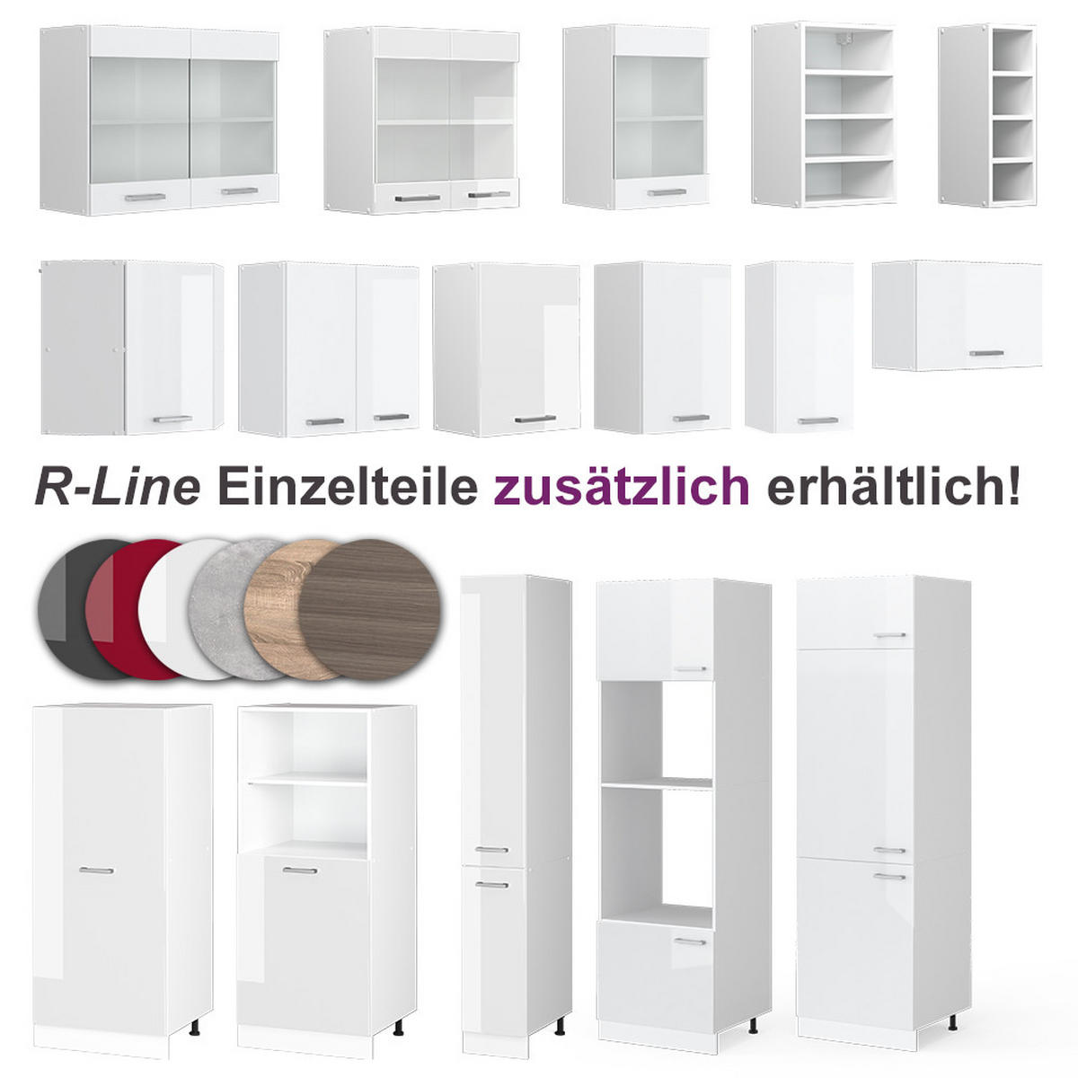 KUHINJA U OBLIKU SLOVA L Rick Bijela Sjajna / Bijela 270 x 60 +, RP mramor - bijela/bijela visoki sjaj, drvni materijal (270/81.6/60cm) - Vicco