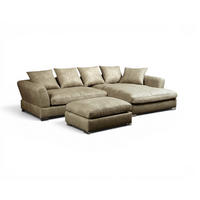 ECKSOFA Tizian Inkl. Hocker - Beige, Holzwerkstoff/Textil (290/182cm) - Fun Möbel