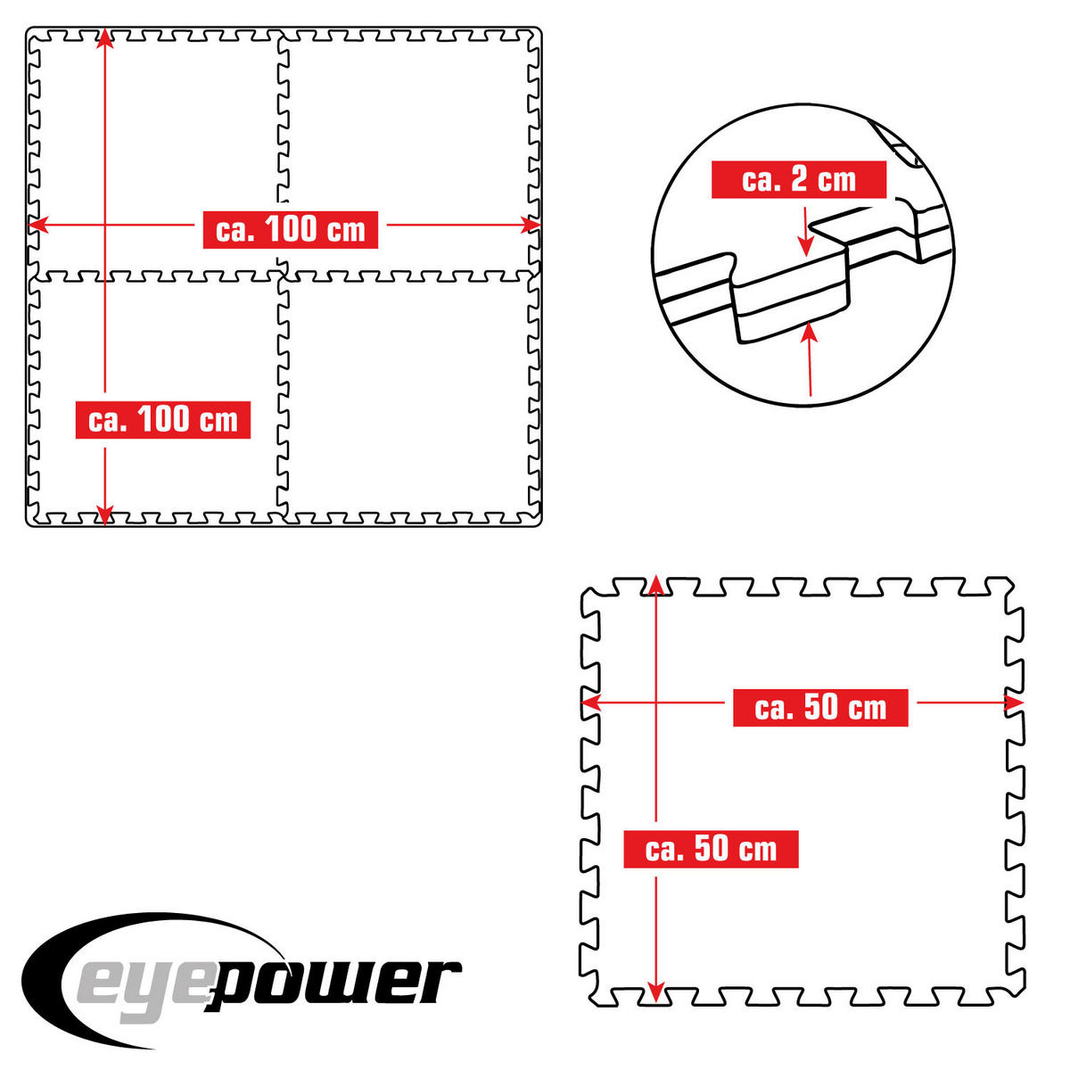 BODENSCHUTZMATTE 50x50x2 cm, Beige, 4er Set - Beige, Kunststoff (50/50cm) - eyepower