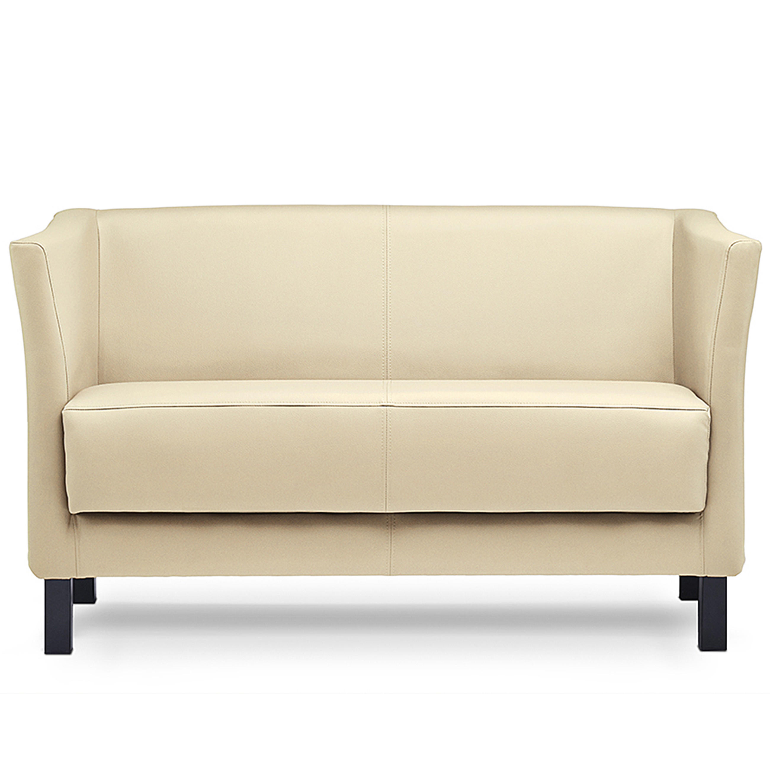 2-SITZER-SOFA ESPECTO Lederoptik, cremig - Creme/Schwarz, Textil (67/71/130cm) - KONSIMO®