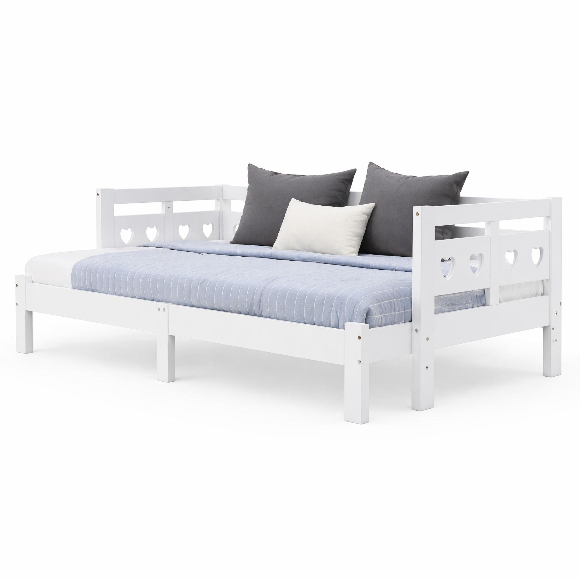 DENNÍ POSTEL 90/200 cm v bílé barvě s výsuvnou druhou spací plochou - bílá, dřevo/kompozitní dřevo (90/200cm) - CHICFURN