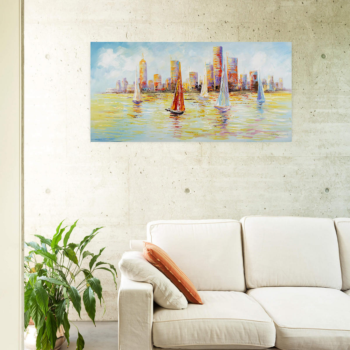 ÖLGEMÄLDE 120/60 cm - Multicolor, Holz/Textil (120/60cm) - KUNSTLOFT