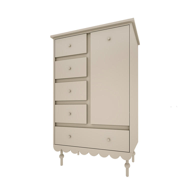 DĚTSKÁ KOMODA Babushka Olive - zelená barva, kompozitní dřevo (84/140/50cm) - Petits-meubles