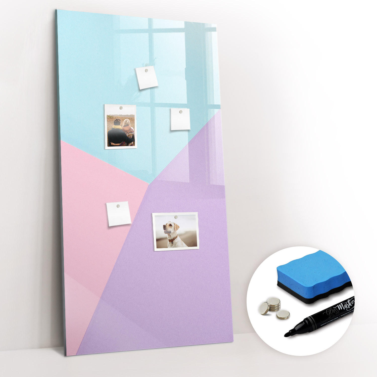 MAGNETTAFEL 100x70 Pastellmuster - Multicolor, Glas (100/70/0.4cm) - TULUP