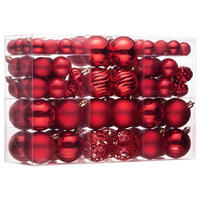 CHRISTBAUMKUGELN 100 Stück Set Rot - Rot, Kunststoff (6/6/6cm)