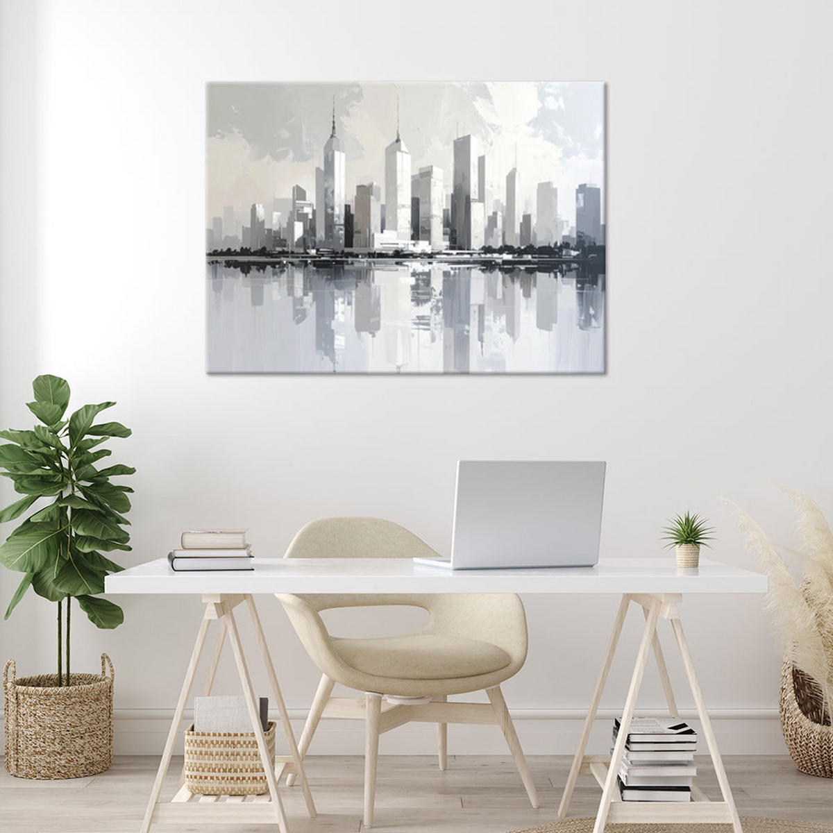 LEINWANDBILD Städte & Architektur 100x70cm - Weiß, Textil (100/70cm) - Feeby