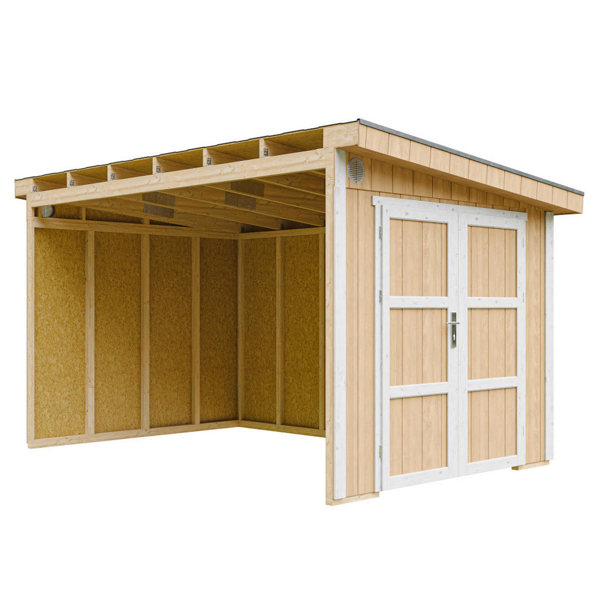 GARTENHAUS 8,68 m² - H231x248x412 cm - Ohne Boden und Seitenwand – M939B-HARVEST HONEY - Gelb, Holz (236/231/368cm) - Timbela