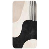 KÚPEĽŇOVÁ PREDLOŽKA Abstraktné - Japonské - Béžové - Moderné 60x120 cm - čierna/béžová, textil/plast (60/120cm) - OnlyWow