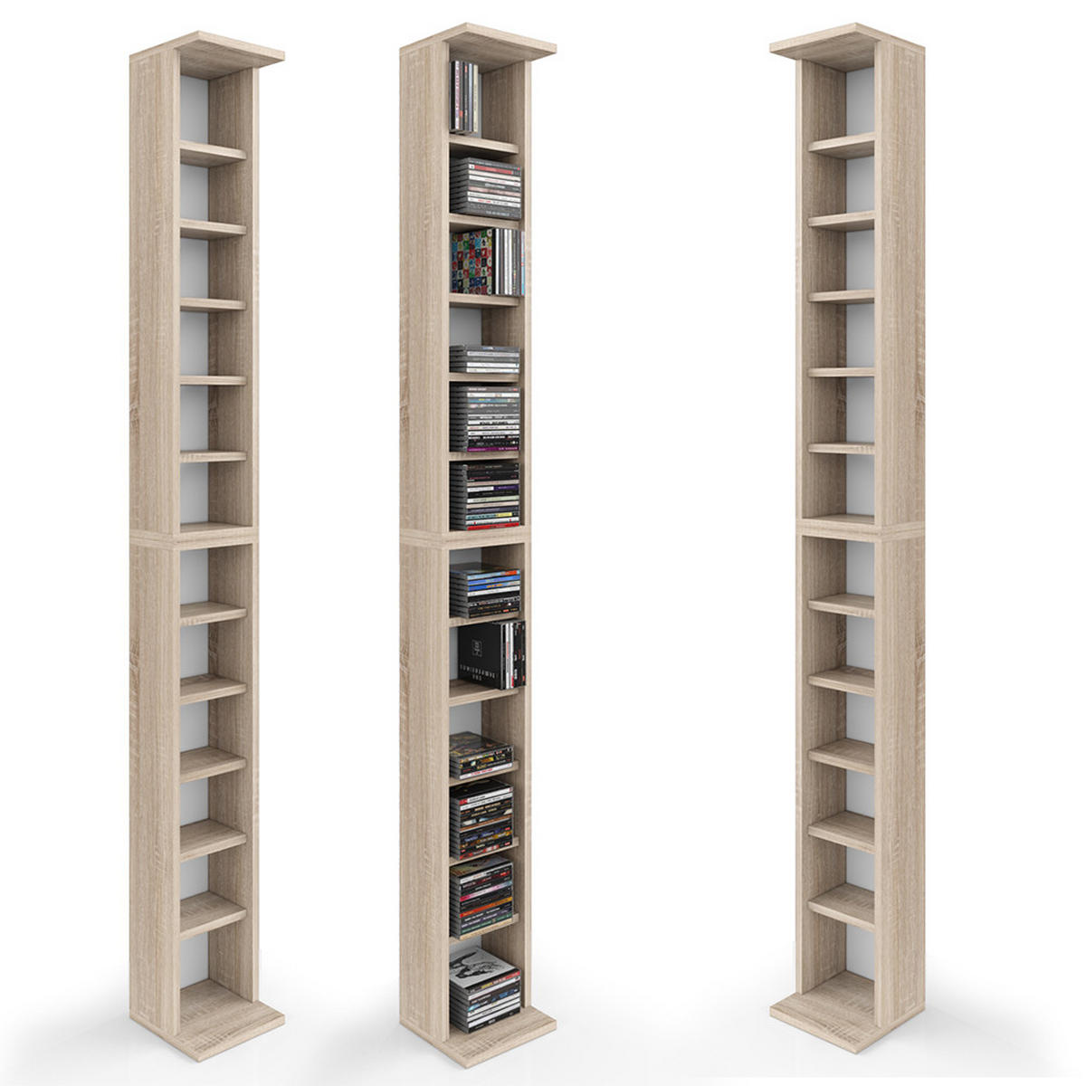 CD-REGAL Sonoma 21 x 183.6 cm Groß - Sonoma Eiche, Holzwerkstoff (21/183.6/20cm) - Vicco