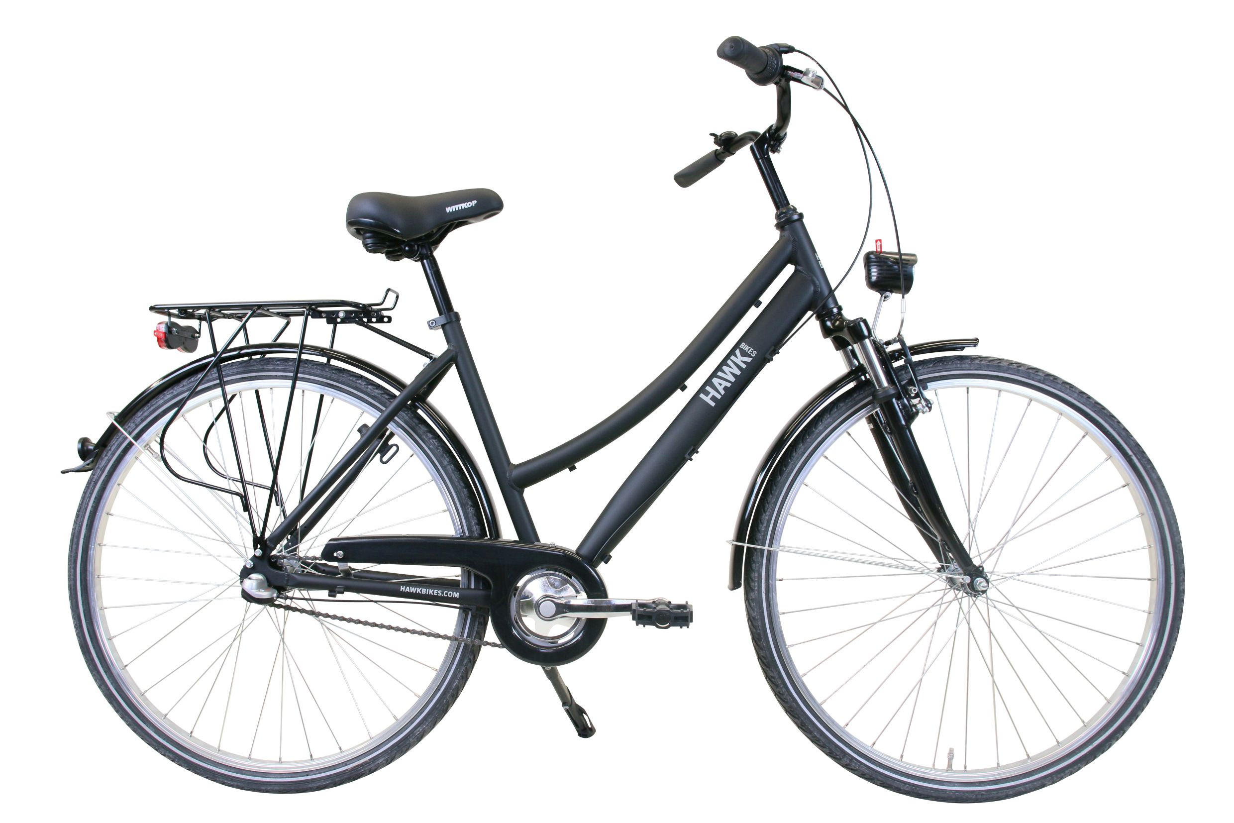 CITYBIKE Citytrek Lady Premium Black 3 Gnag 28 Zoll Größe: 48cm - Schwarz, Metall (48cm) - Hawk Bikes