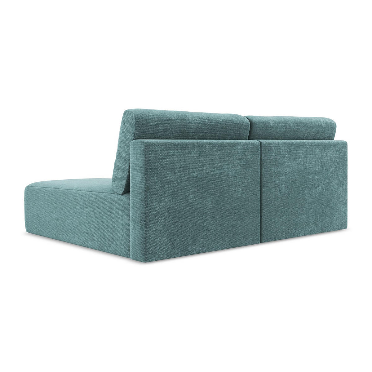 ECKSOFA mit Schlaffunktion rechts Chenille Stoff Blau - Blau/Beige, Kunststoff/Textil (210/149cm) - LaMiaSofa