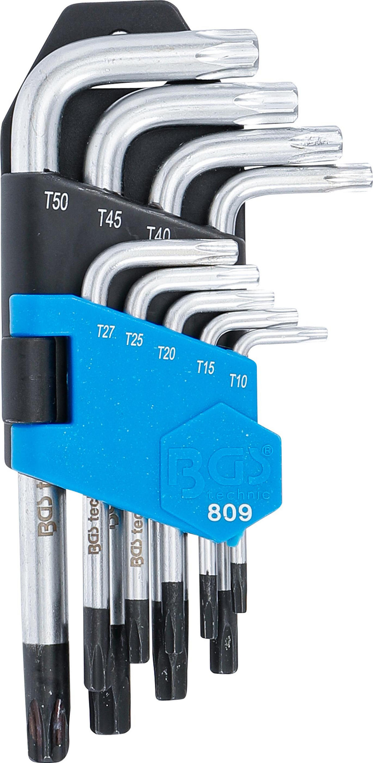 WINKELSCHLÜSSEL-SATZ | KURZ | T-PROFIL (FÜR TORX) MIT BOHRUNG T10 - - Multicolor, Kunststoff/Metall (1/1cm) - BGS technic