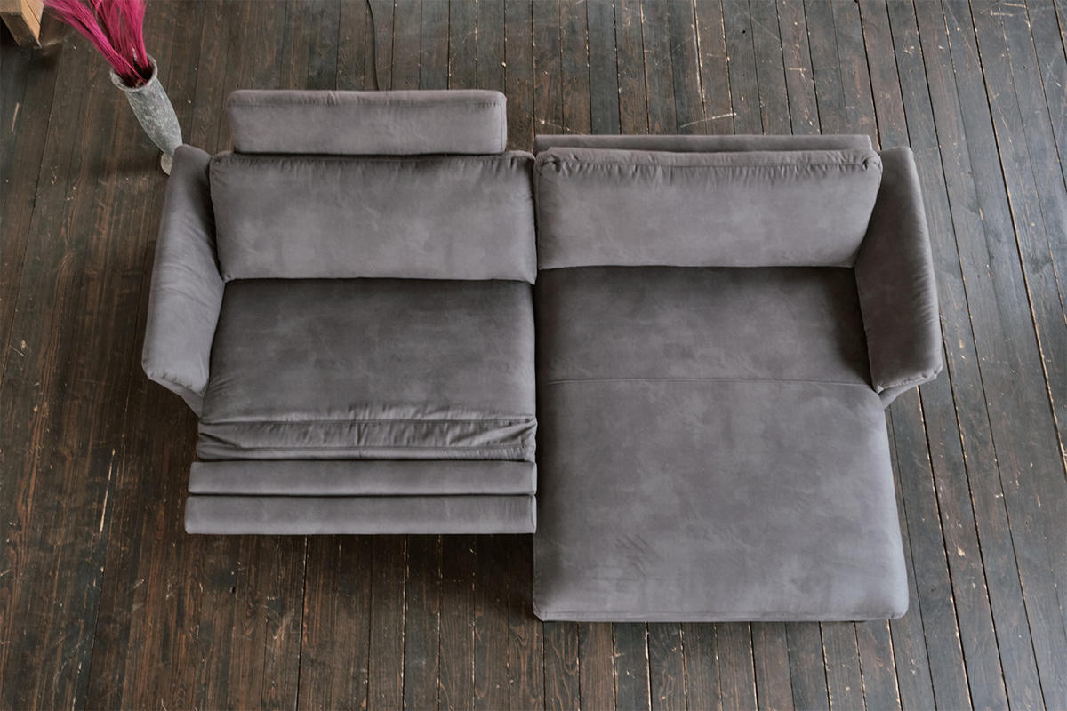 ECKSOFA MIT MOTORISCHER RELAXFUNKTION MALTA Grau Webstoff - Schwarz/Grau, Buchenholz/Textil (302/175cm) - KAWOLA