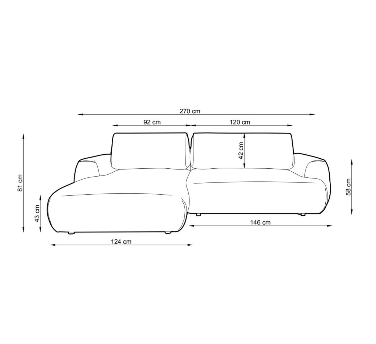 Thumbnail - Bettso Ecksofa, Weiß, Holzwerkstoff, Textil, 3-Sitzer, Ottomane links,L-Form, 270x167 cm, Wohnzimmer, Sofas & Couches, W...