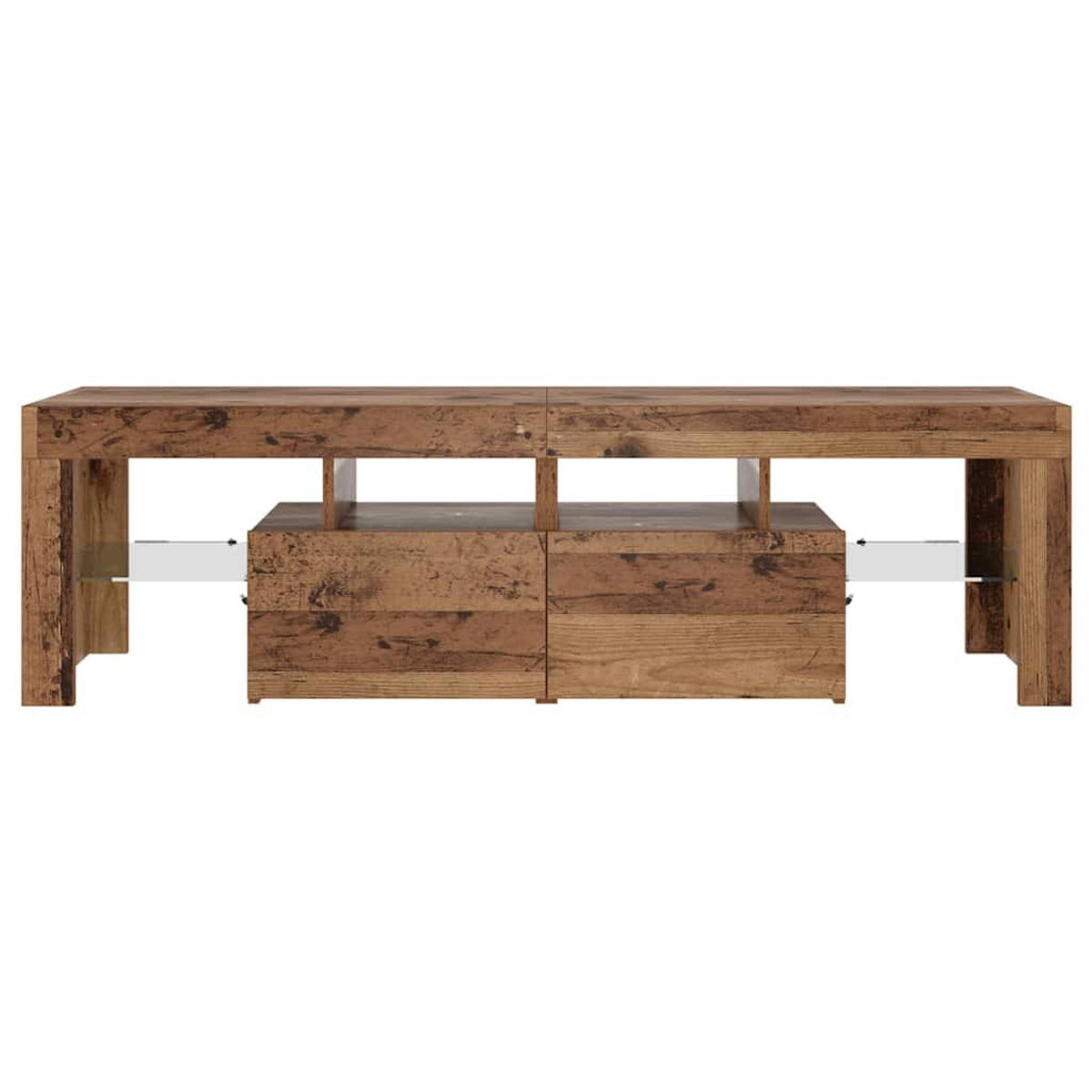 LOWBOARD mit Led 140/36,5/40 cm aus Holzwerkstoff in Altholz-Optik Dekor - Graubraun, Holz (140/40/36.5cm) - vidaXL