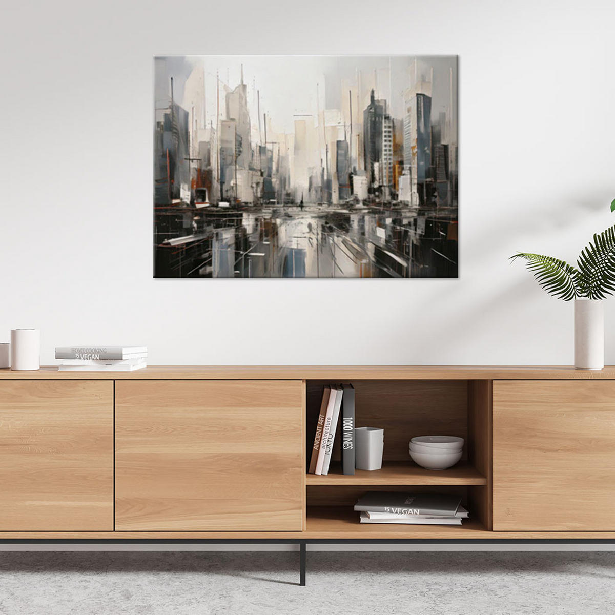 LEINWANDBILD Abstraktion 45x30cm - Grau, Textil (45/30cm) - Feeby