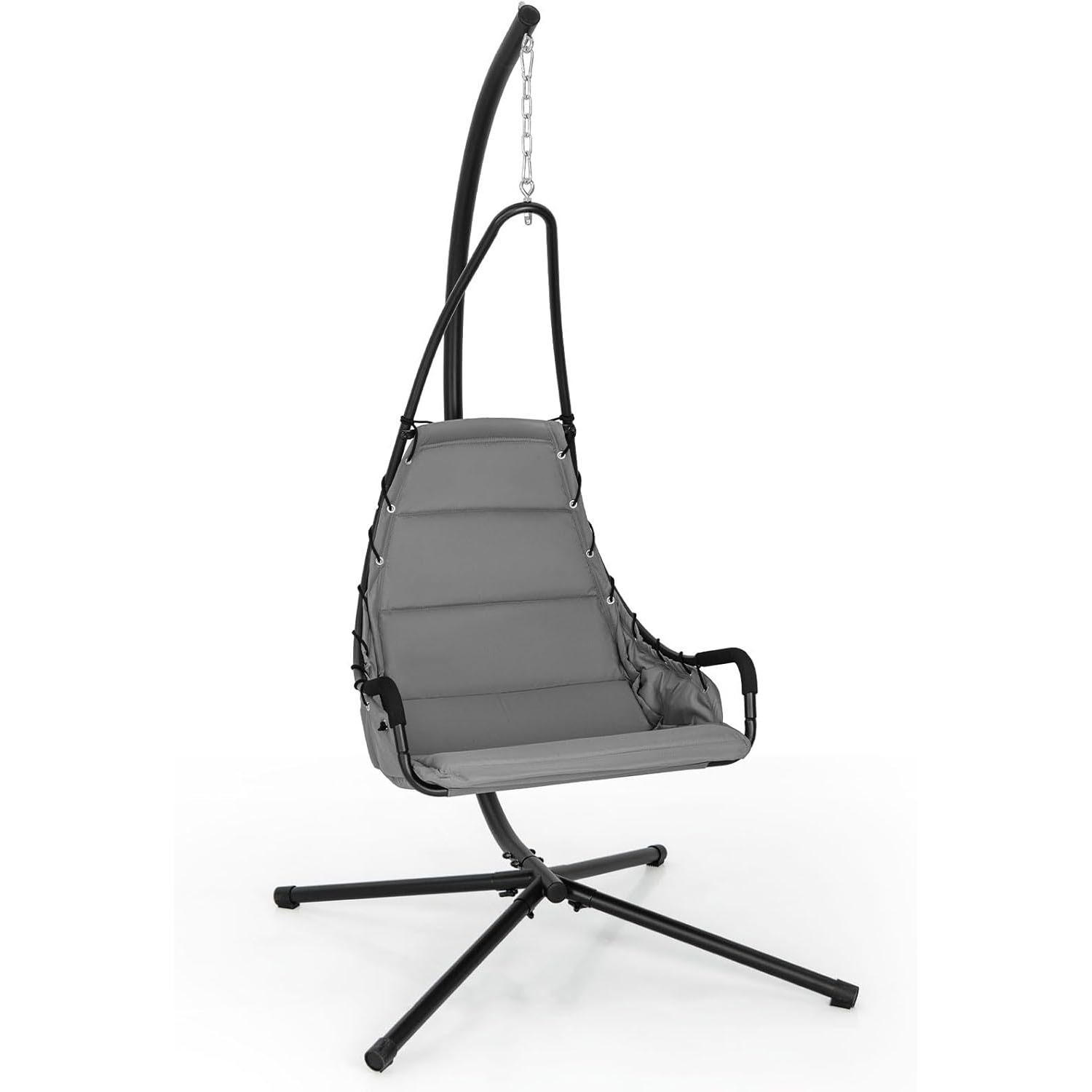 HÄNGESESSEL Grau - Grau, Metall (105/251/101cm) - COSTWAY