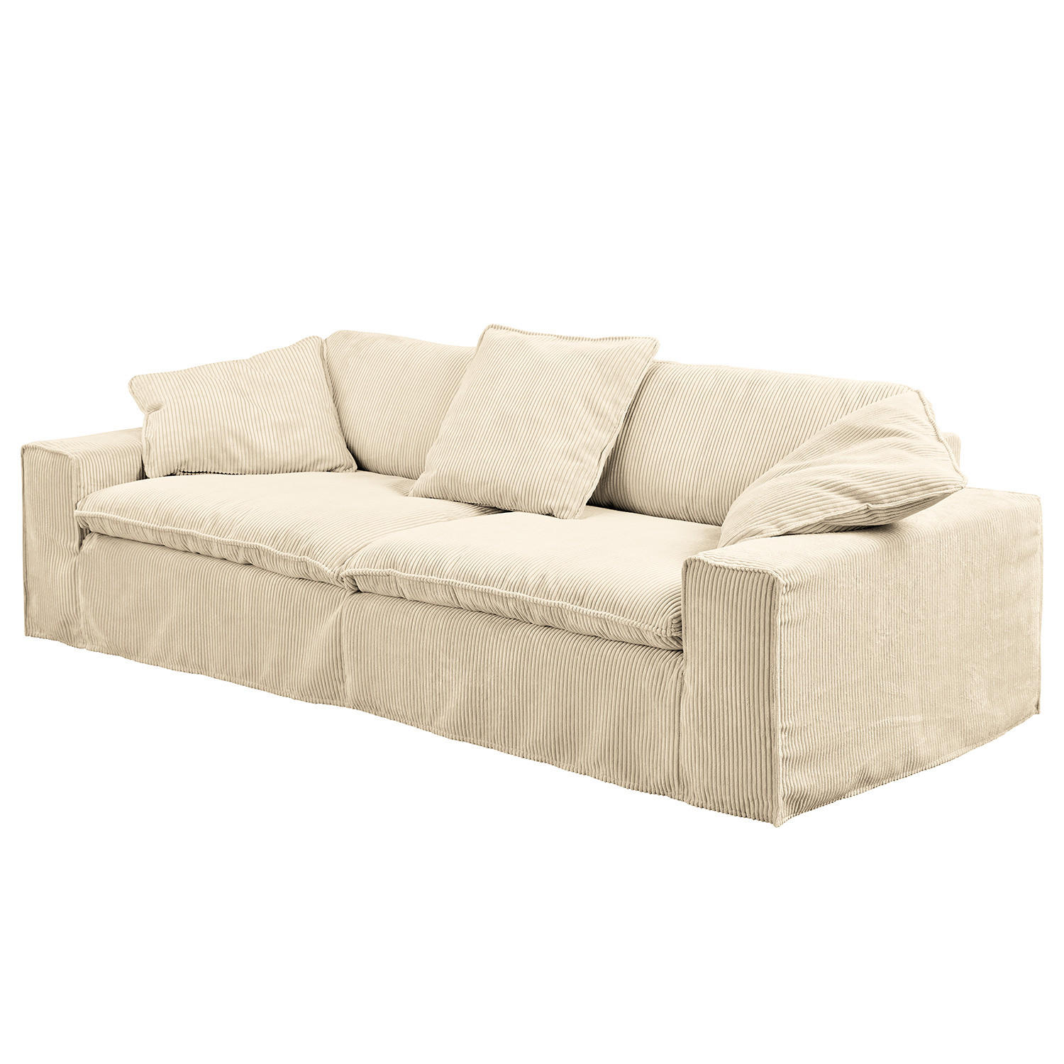 3-SITZER SOFA - Beige, Holzwerkstoff (258/90/116cm) - home24