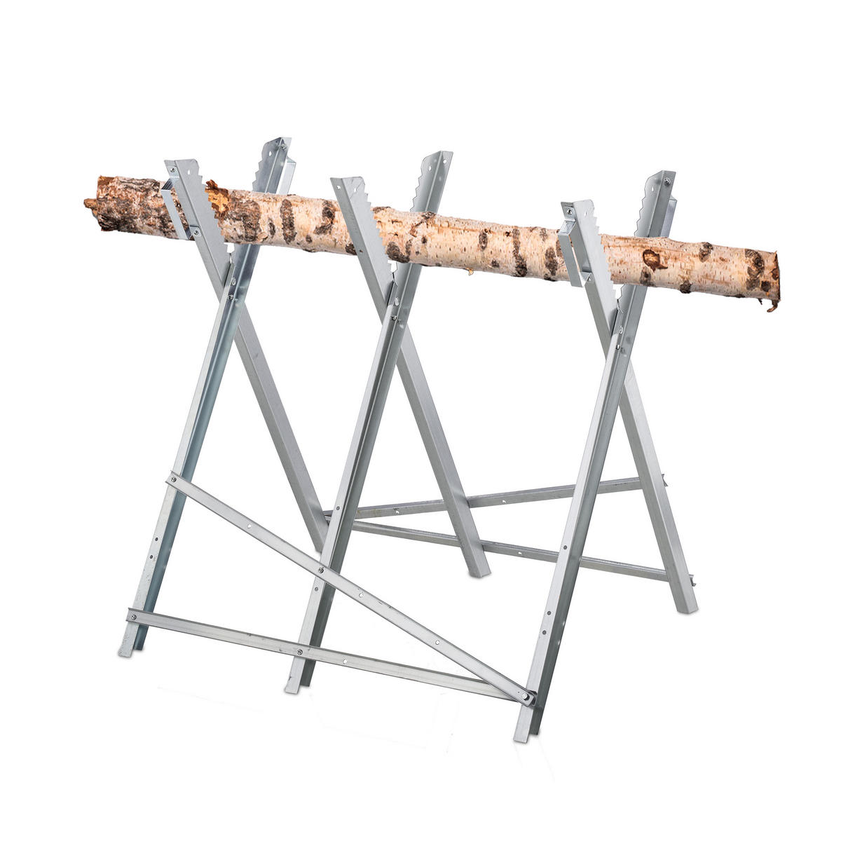 SÄGEBOCK - Silberfarben, Metall (82/80/80cm) - Relaxdays