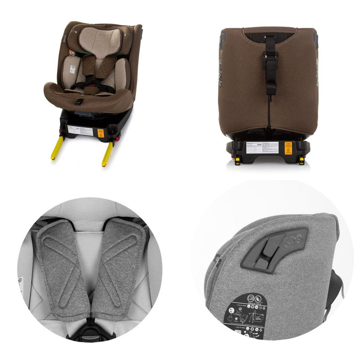 KINDERSITZ X-Factor i-Size braun (40 - 150 cm) Isofix verstellbar drehbar - Braun, Kunststoff (44/78/43cm) - Chipolino