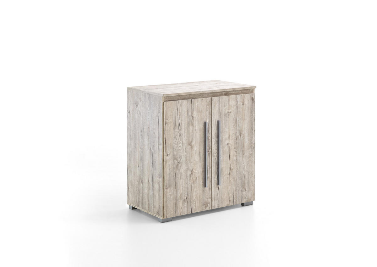 KOMMODE 85/92/50 cm Eiche Sand - Eichefarben/Silberfarben, Holzwerkstoff/Kunststoff (85/92/50cm) - arthur berndt