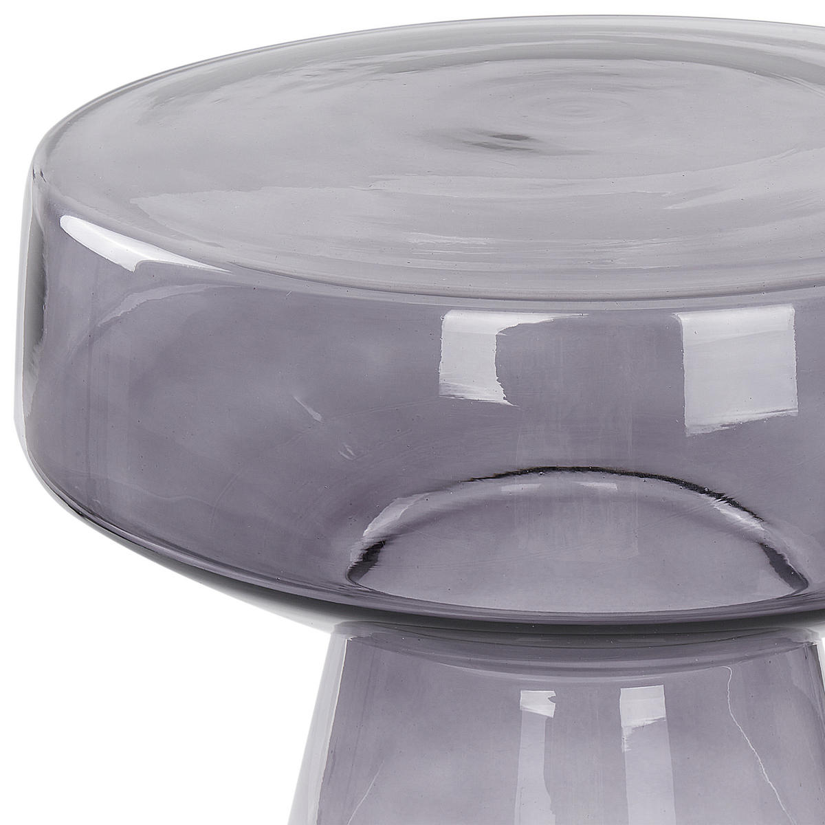 BEISTELLTISCH Rauchglas grau rund 37 cm Laguna - Grau, Glas (37/37/43cm) - Beliani