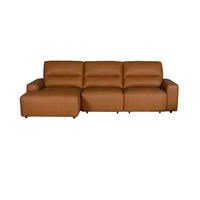 BIGSOFA DORI Braun Leder - Dunkelbraun/Schwarz, Leder/Kunststoff (288/92/164cm) - KAWOLA