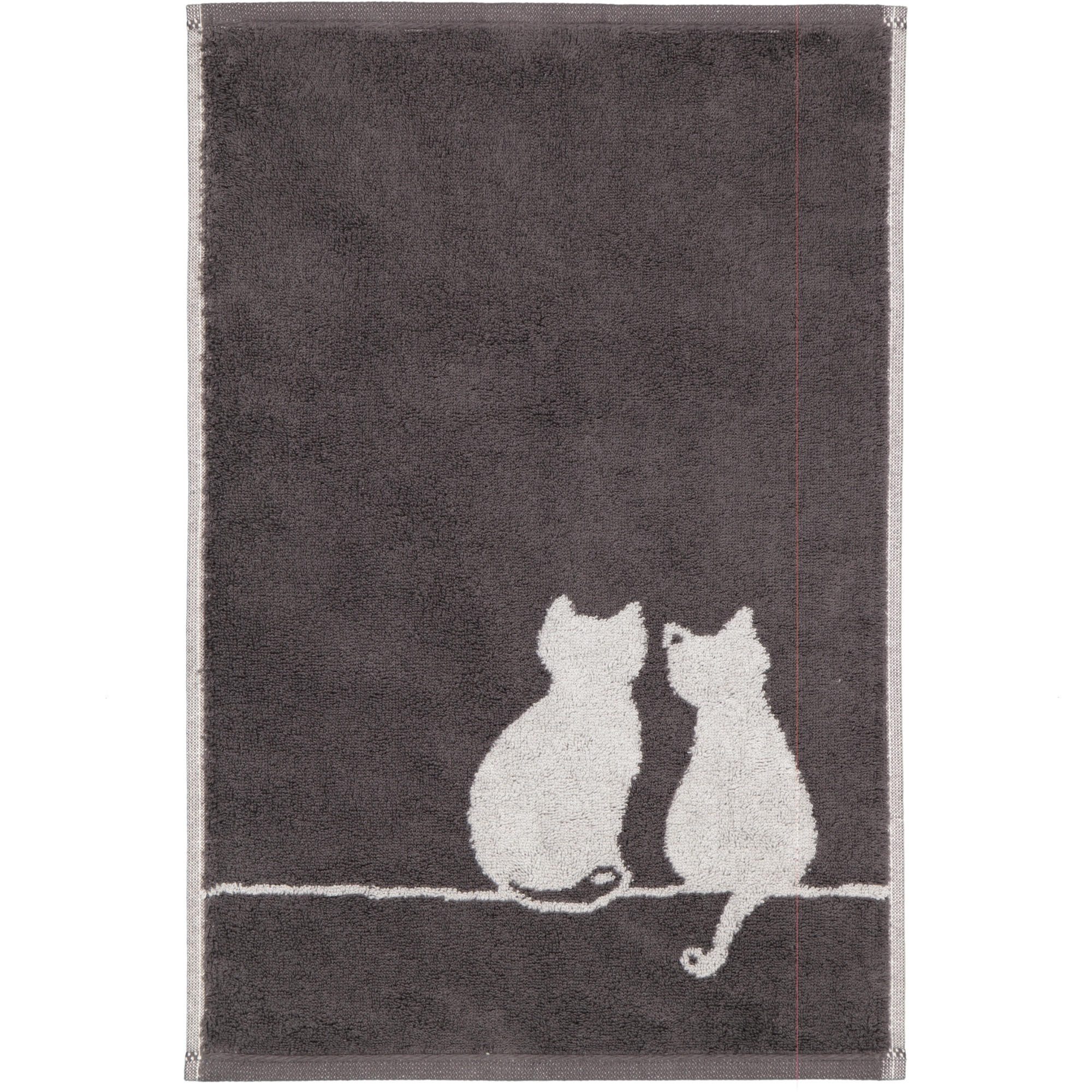 GÄSTETUCH CUTE CATS EDITION YOU & ME 6263 BASALT/PLATIN - 77 - Grau, Textil (30/50cm) - Cawoe