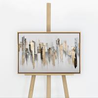 GEMÄLDE Stadtrhythmen Schattenfugenrahmen Gold 60x40 cm - Goldfarben, Holz (60/40cm) - YS-art gallery