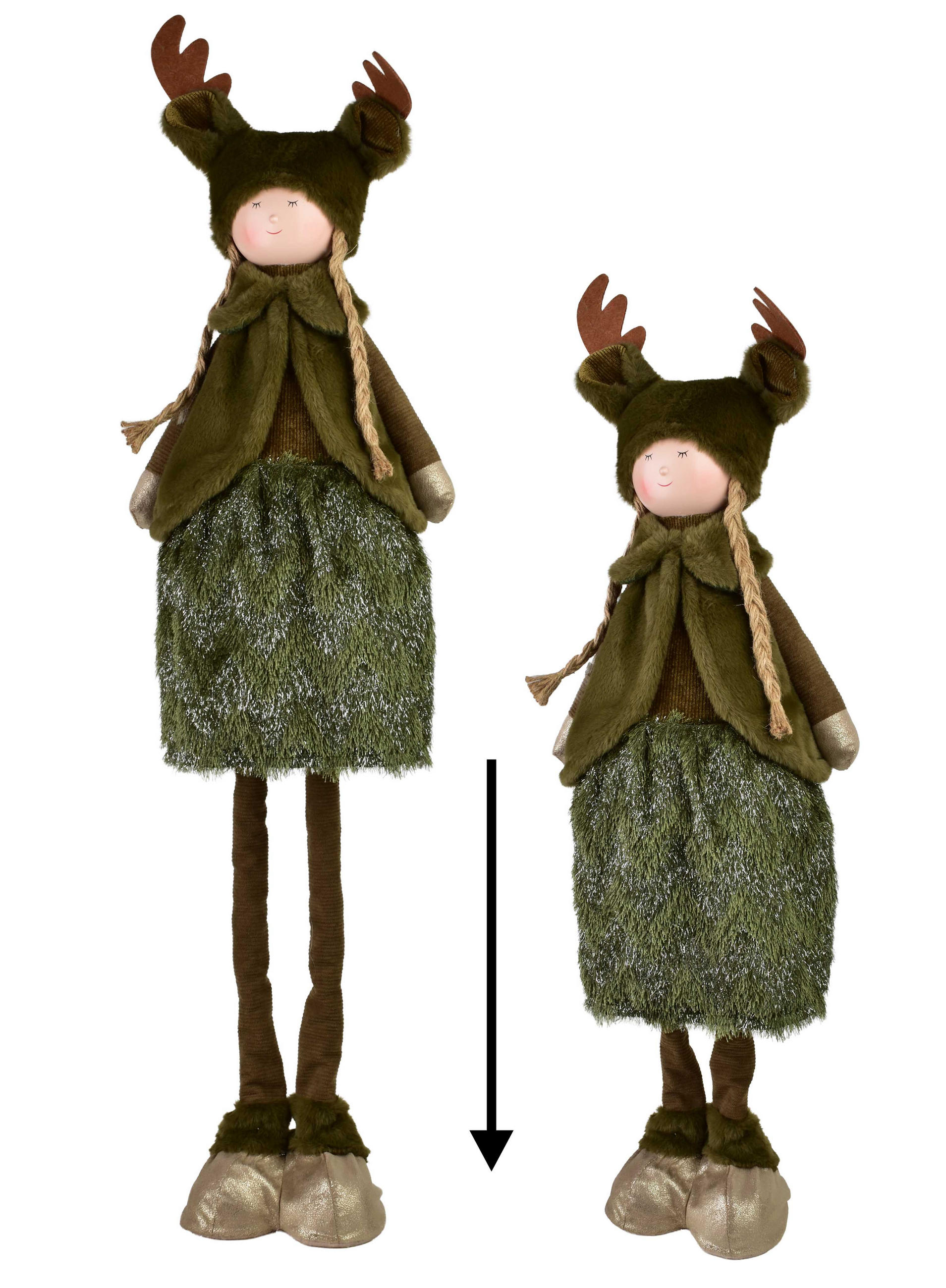 PLÜSCHFIGUR Santa Lila Olivgrün - Grün, Textil (20/67/25cm) - Mondex