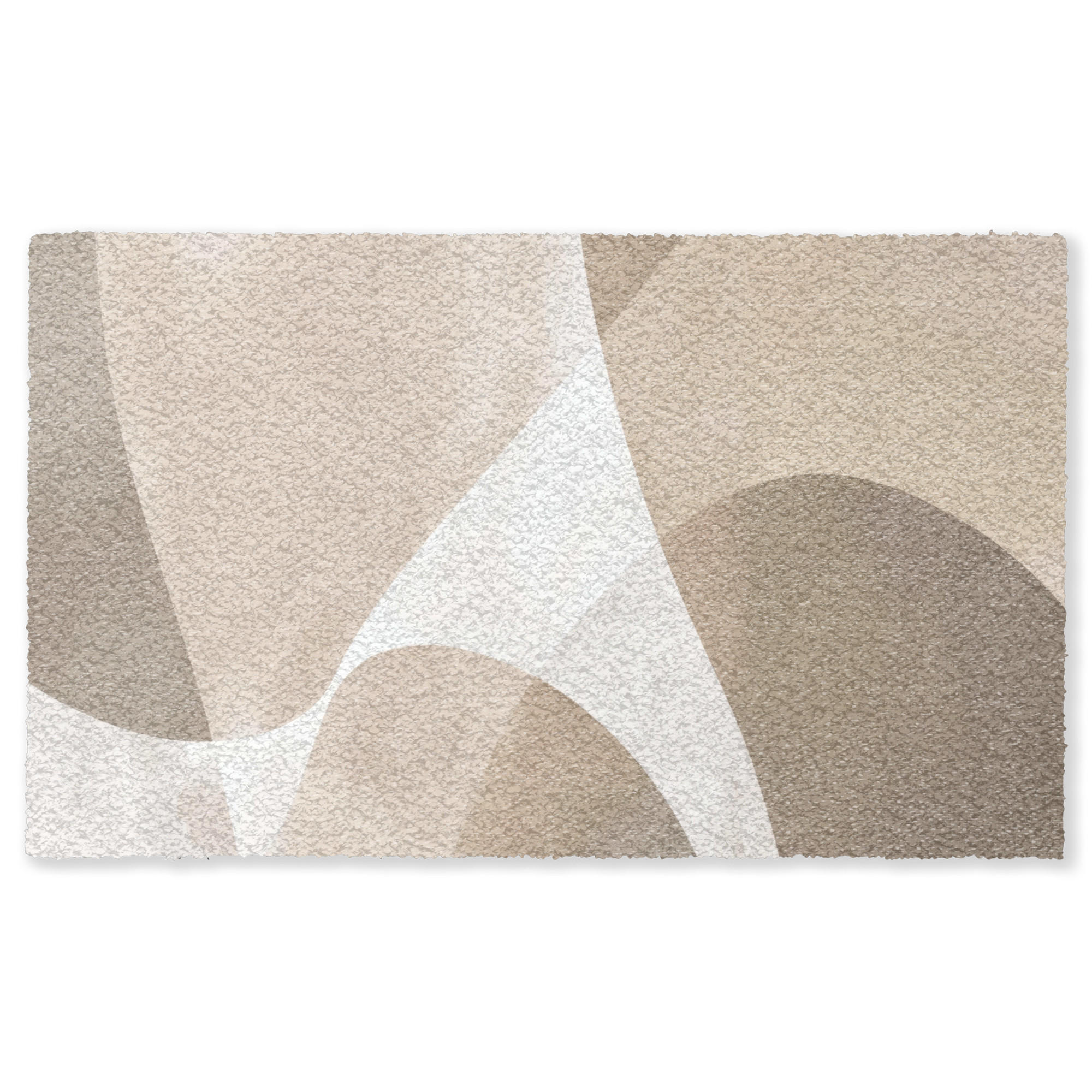 FUSSMATTE Glatte Oberflächen - Harmonisch - Wellenförmig Schmutzfangmatte 150x90 cm - Beige, Kunststoff (150/90cm) - MuchoWow