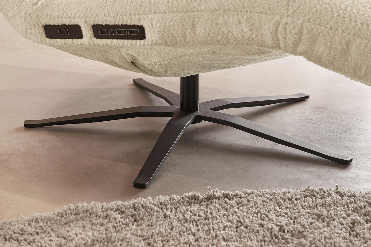 RELAXLIEGE LETICIA Beige Flachgewebe - Beige/Schwarz, Textil/Metall (82/115/156cm) - KAWOLA