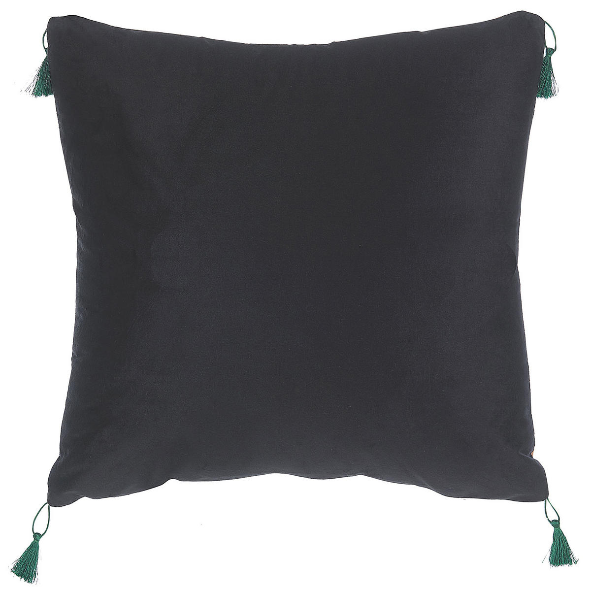 DEKOKISSEN 2er-Set Schwarz 45/45 cm Kuhi - Schwarz, Textil (45/45cm) - Beliani