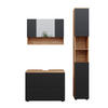 BADMÖBEL-SET Irma Anthrazit gepunktet 3 Teile mit Spiegelschrank 80 cm - Honigeiche/Anthrazit, Holzwerkstoff (80/58.6/41cm) - Vicco