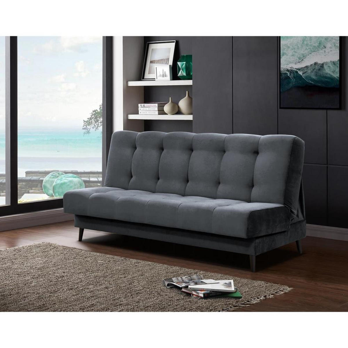 3-SITZER Schlafsofa Nancy grau - Grau, Holz/Textil (220/89/93cm) - Beautysofa