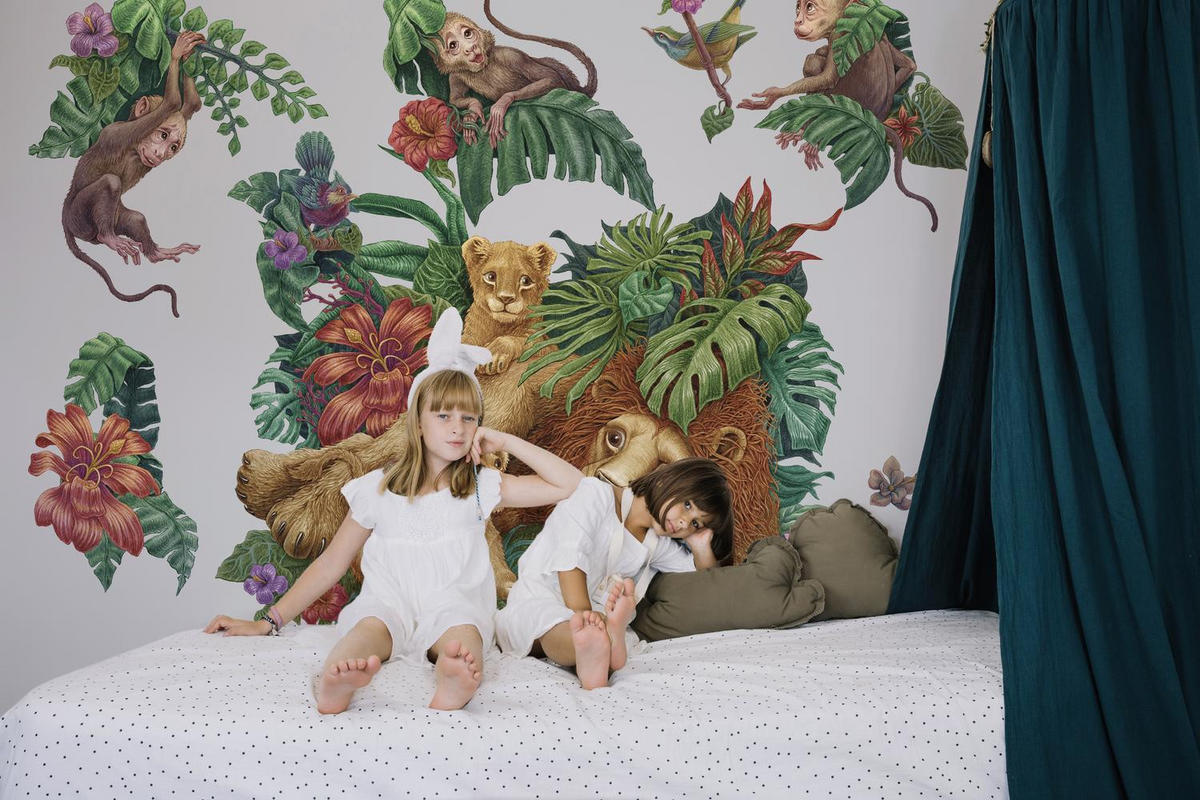 WANDAUFKLEBER 100x158cm - Tropischer Dschungel - Multicolor, Kunststoff (100/158/0.1cm) - Wallfluent