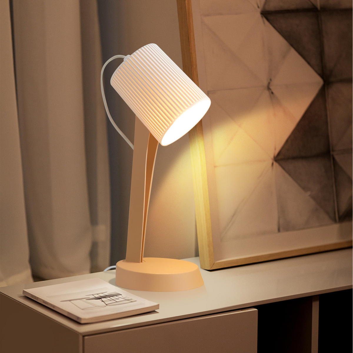 TISCHLEUCHTE Nauman (2er-Set) - Braun, Kunststoff (37.4/14/19.5cm) - Nettlife