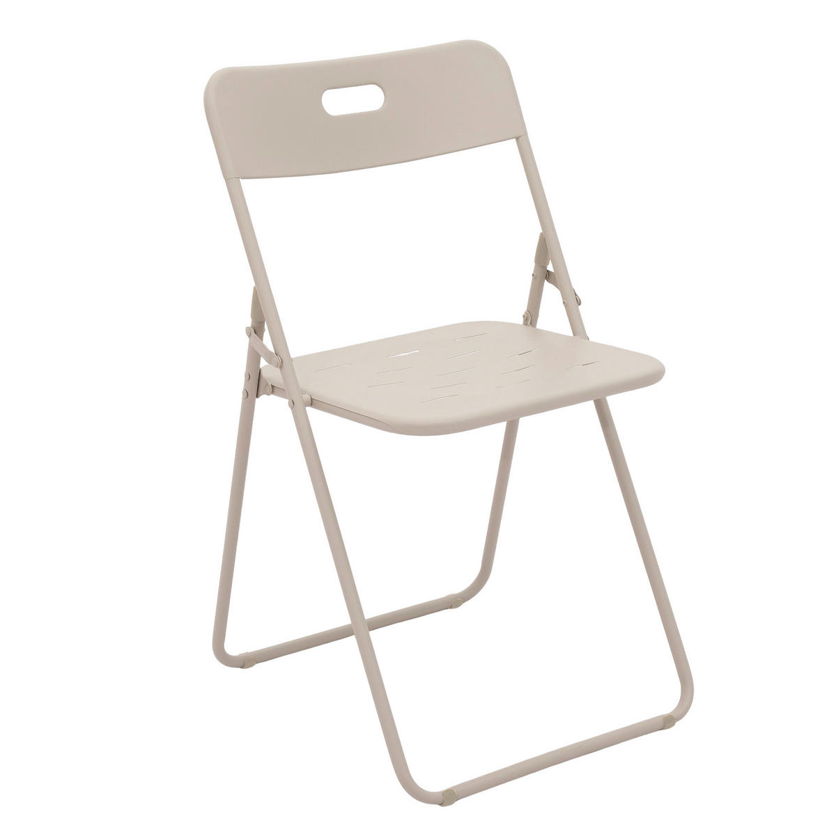 GARTENSET aus Stahl Tisch 60x60x73 cm, Stühle 45x43x76 cm Beige klappbar, pflegeleicht für 2 Personen - Beige, Metall - Modfu