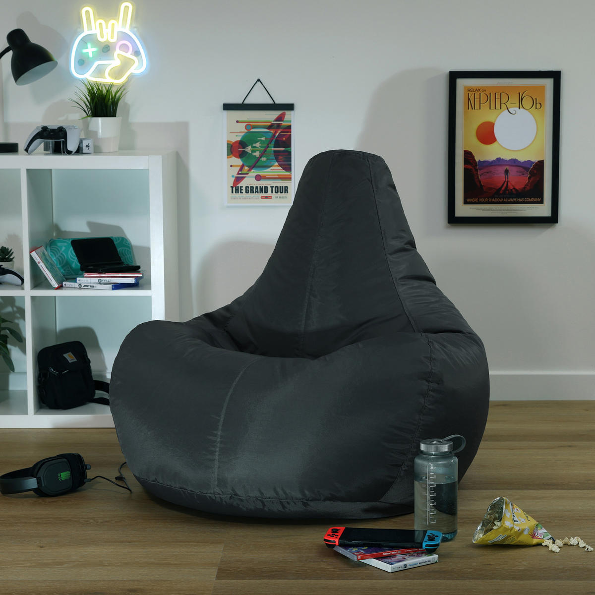 SITZSACK Gaming Stuhl für Indoor und Outdoor - Anthrazit, Kunststoff (90/73/84cm) - icon