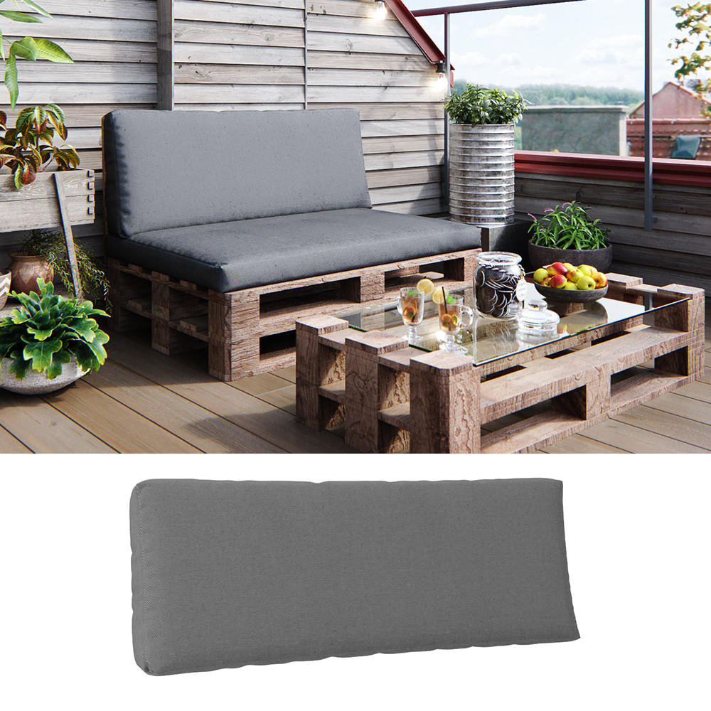 PALETTENKISSEN Grau 120 x 40 cm - Grau, Textil (120/40/20cm) - Vicco