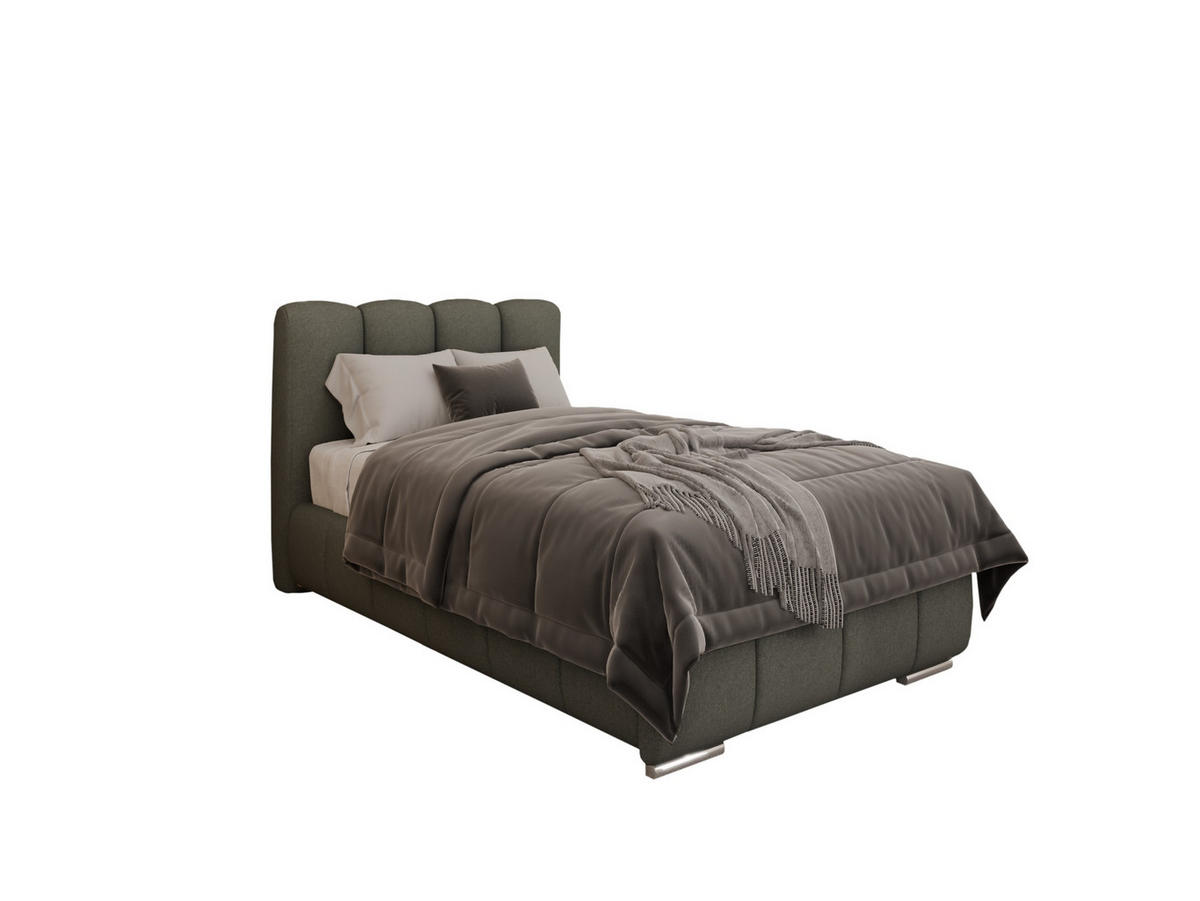 POLSTERBETT Zaira 100x200cm – Elegantes Polsterbett für modernen Wohnstil , ohne matratze, grau - Grau, Holz (100/200cm) - Panda Möbel
