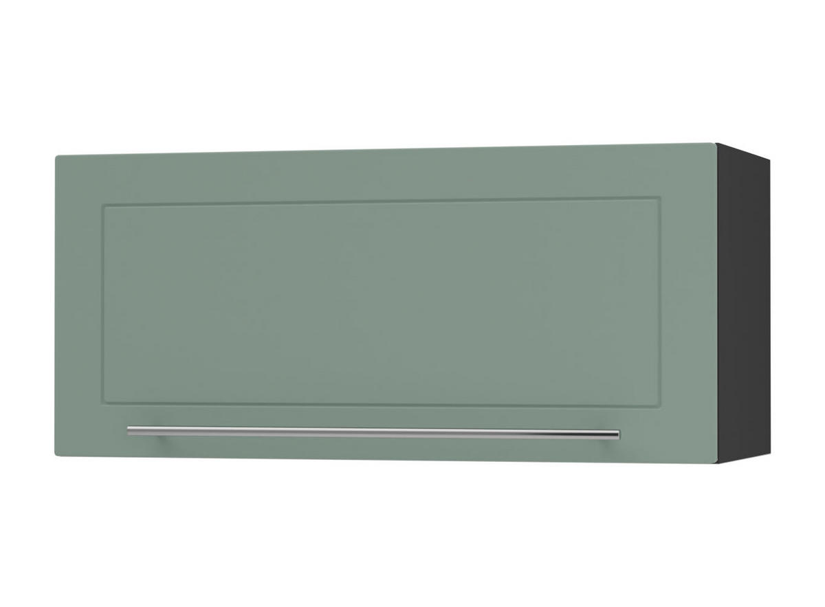 KLAPPHÄNGESCHRANK Kvantum W4B/80-AV Mint Matt / Schwarz Matt 80 / 32,5 / 36cm - Schwarz/Mintgrün, Holz/Holzwerkstoff (80/36/32.5cm) - Feldmann-Wohnen