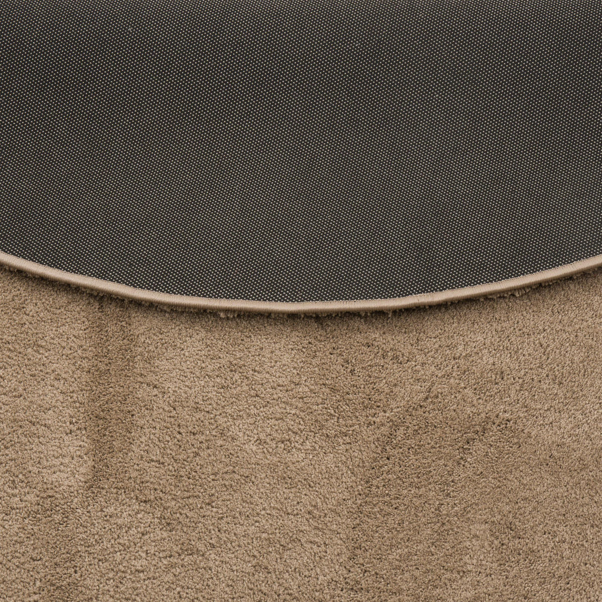 SUPER SOFT KINDER HOCHFLOR TEPPICH SILKY KIDS RUND - Taupe, Textil (120/120cm) - Pergamon