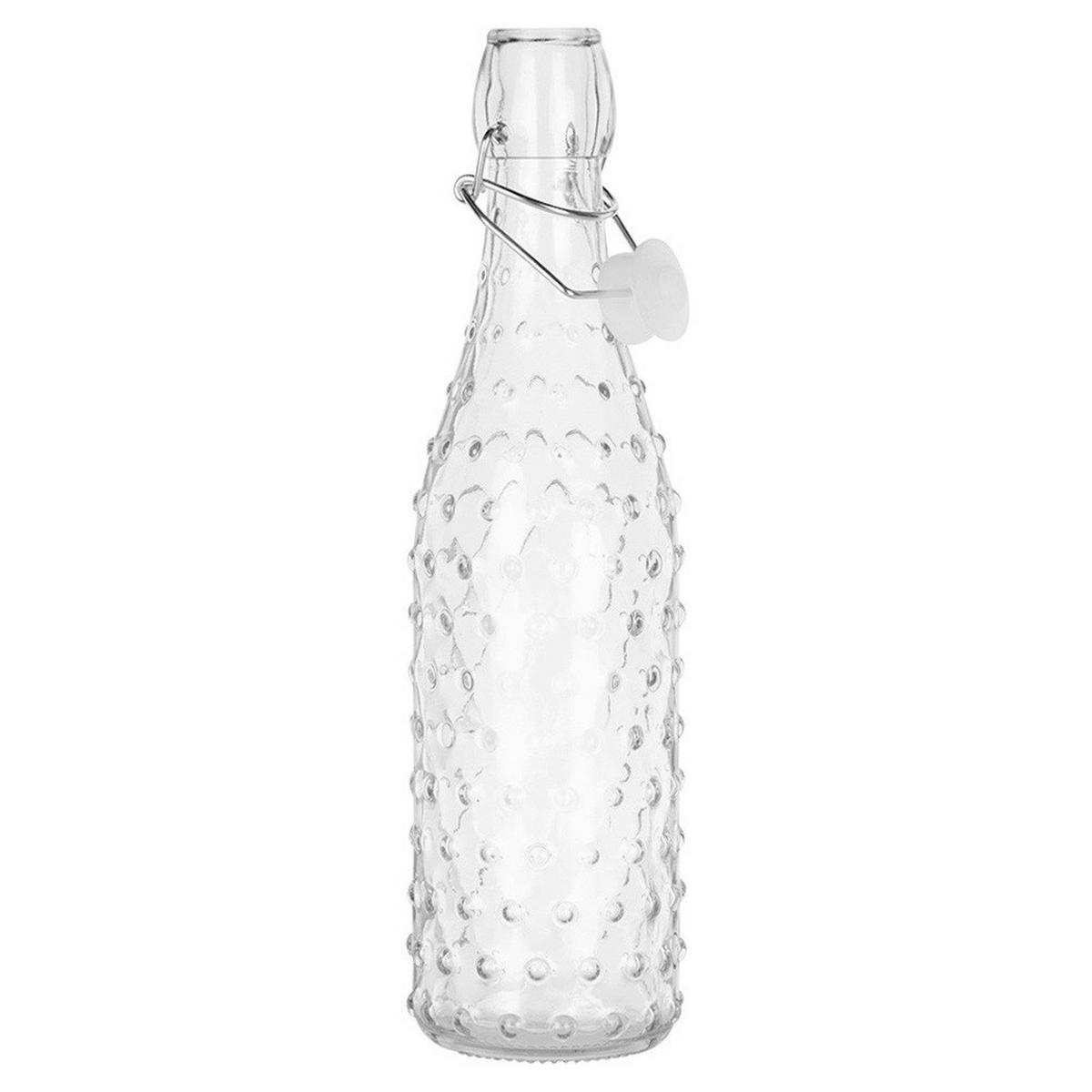 GLASFLASCHE Bügelverschluss geriffelt 500 ml Transparent - Transparent, Glas (6.5/27/6.5cm) - Orion 