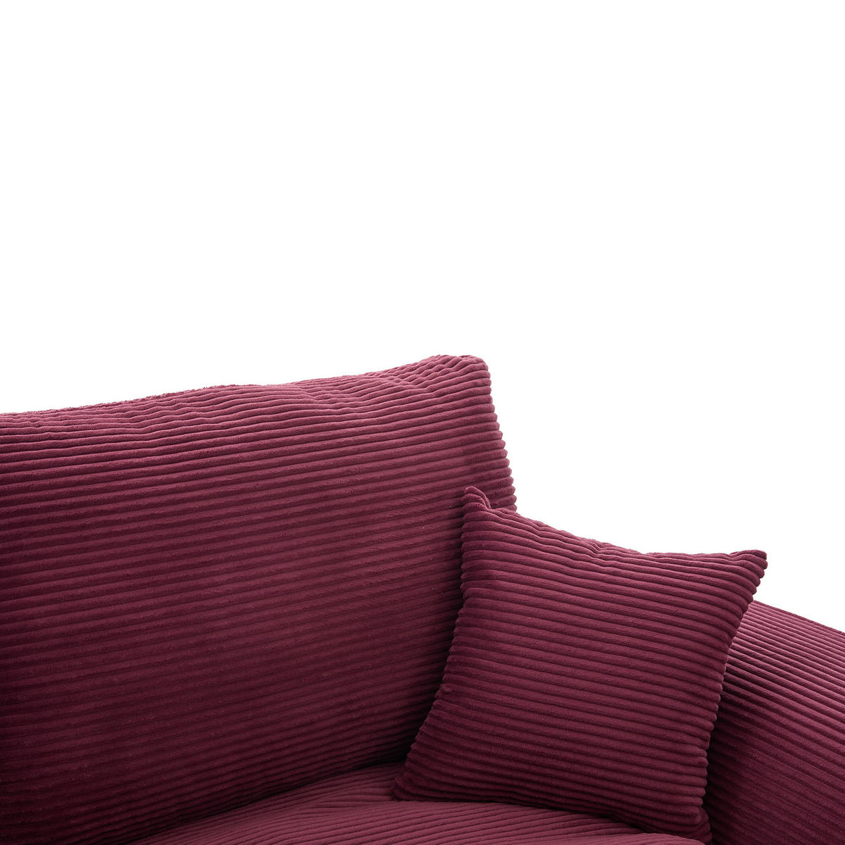 SESSEL Cord-Sofa mit Federkern-Polsterung und Kissen, Montagefrei - Dunkelrot, Textil (101/84/102cm) - Urban Meuble