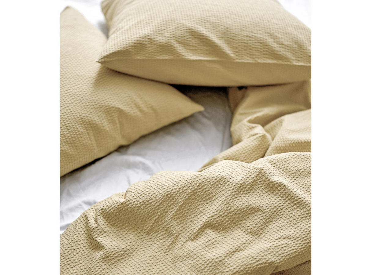 BETTWÄSCHE Wave gelb 135/200 cm Bio-Baumwolle - Gelb, Textil (135/200cm) - Södahl